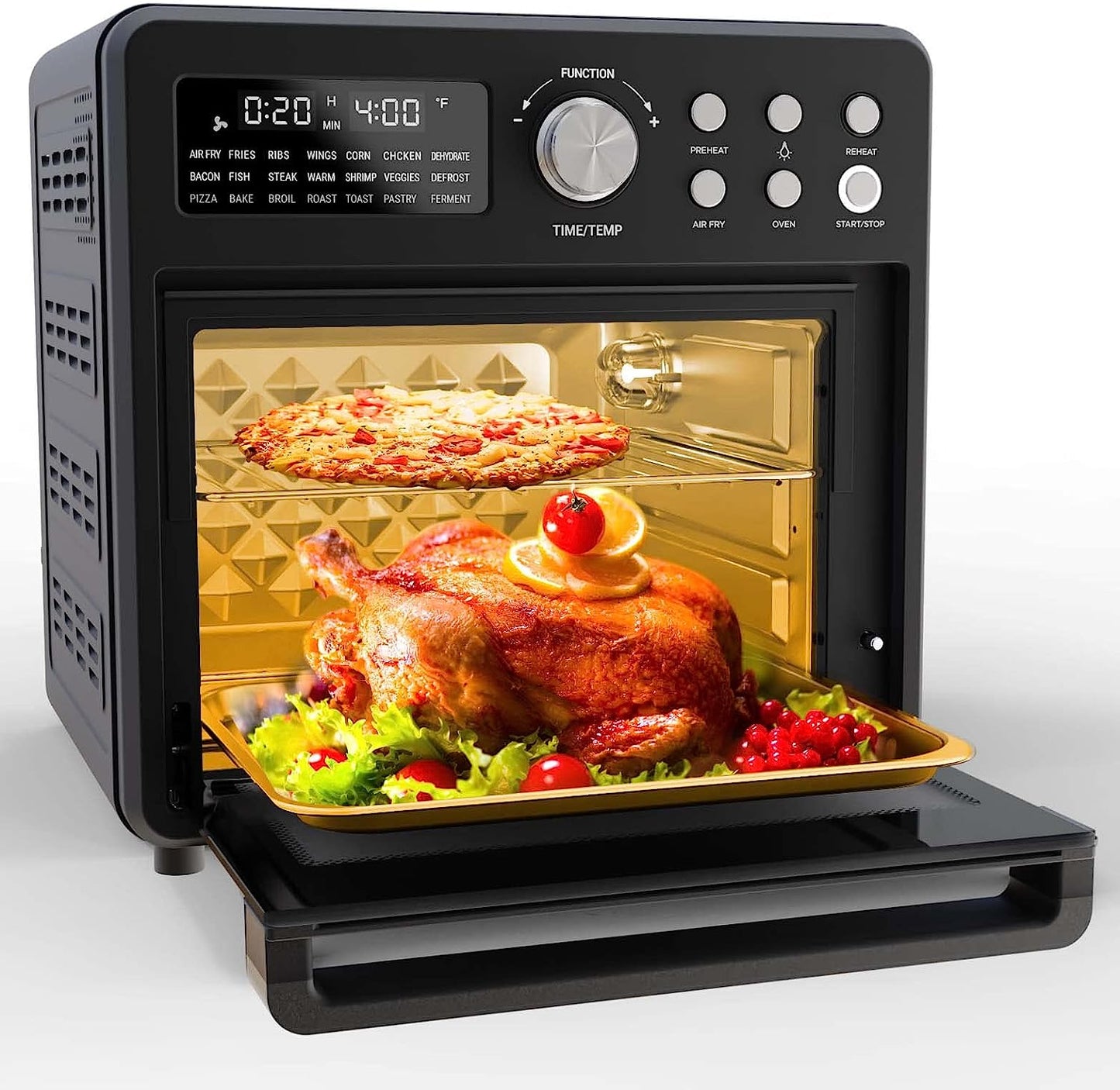 1600W 16QT Air Fryer Toaster Smart Oven 21-in-1 Countertop Convection with Dehydrate and Reheat