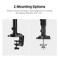 Dual Monitor Stand Height Adjustable for 17 to 32 inch Screens, Monitor Mount Desk Stand Gas Spring Double Arm with Clamp, Grommet Mounting Base