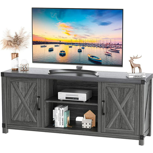 Console Cabinet with Media Shelves, Farmhouse Barn Door TV Stand for 65 inch with Storage, Entertainment Center for Living Room - Walmart.com