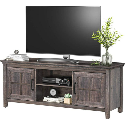 Media Console Table for TVs up to 65 inch, Wood TV Stand with Adjustable Storage Cabinet Entertainment Center for Living Room Farmhouse TV Table, Rustic - Walmart.com