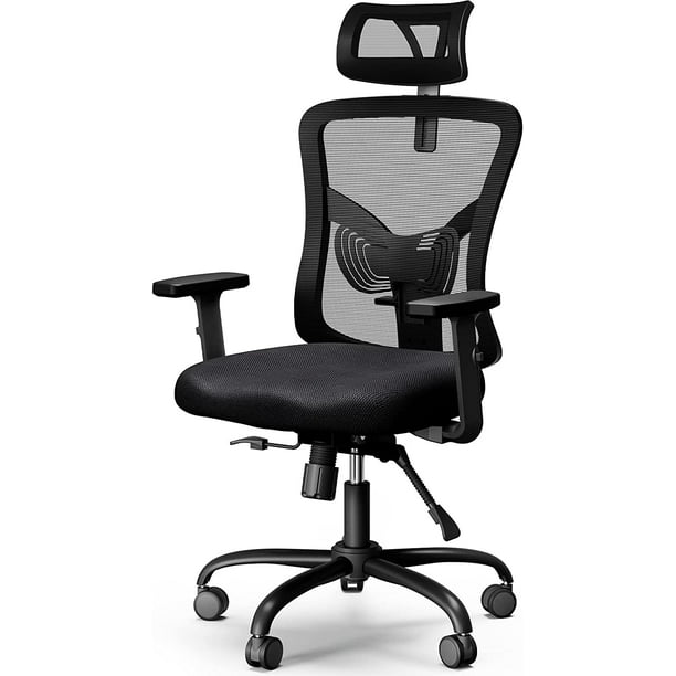 Home Office High Back Chair Mesh Lumbar Support, Swivel Computer Desk Chair with Adjustable Armrest, Max 300lbs - Walmart.com