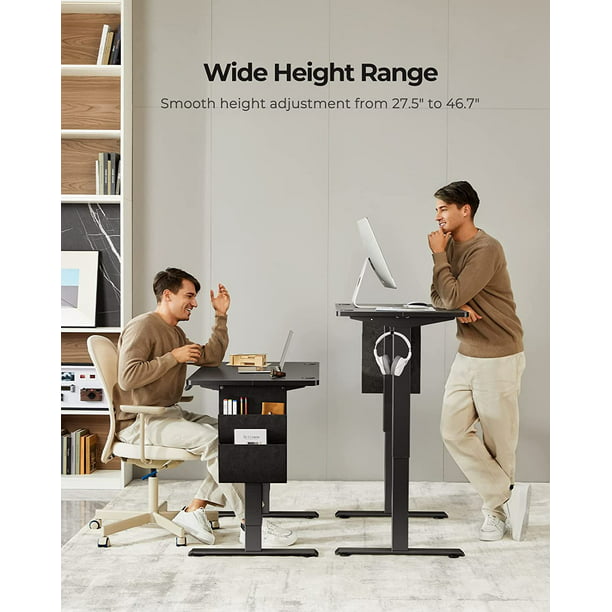 55x24 Inch Electric Standing Desk Adjustable Height with Storage Bag, Ergonomic Computer Stand Up Desk Table with Headphone Hook for Home Office - Walmart.com