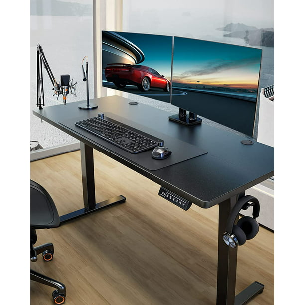 Height Adjustable Electric Standing Desk, 63x28 Inch Sit Stand up Desk, Large Memory Computer Home Office Desk, Black - Walmart.com