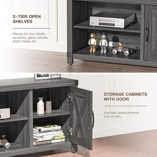 TV Console Cabinet for TVs up to 50 inch With Media Shelves, Farmhouse TV Stand Style Entertainment Center for Soundbar or Other Media, Barn Door TV Stand with Storage - Walmart.com