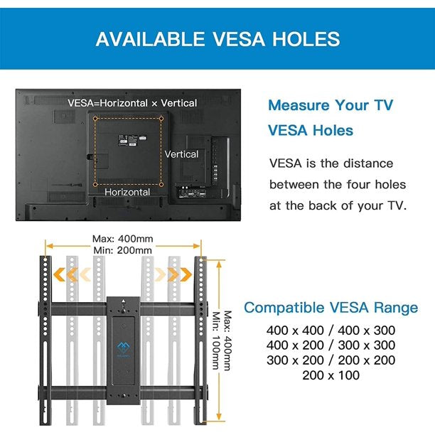 Corner TV Wall Mount Bracket Tilts, Swivels, Extends, Full Motion TV Mount Articulating for 26-60 inch LED, LCD Flat Curved Screen TVs, Holds up to 99 lbs, Heavy Duty TV Bracket