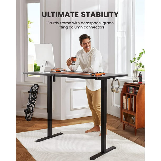 Kyspho Electric Standing Desk with Drawer, Adjustable Height Sit Stand Up Desk, Home Office Desk Computer Workstation, 48x24 inch, Black - Walmart.com