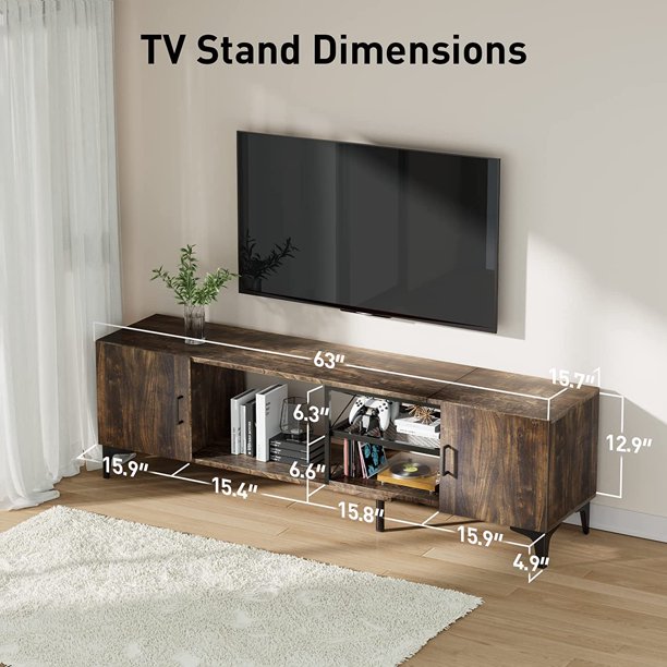 Adjustable Corner TV Stand Console Table for TVs up to 75 Inch with 3 Assembly Options, Mid-Century Retro Entertainment Center with Adjustable Storage Shelf,  Holds up to 110 lbs - Walmart.com