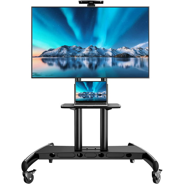 Mobile TV Stand for 55-90 Inch Flat Curved Screen TV, Height Adjustable Outdoor TV Cart with AV, Rolling Floor TV Stand Holds up to 200Lbs - Walmart.com