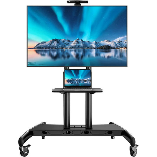 Mobile TV Stand for 55-90 Inch Flat Curved Screen TV, Height Adjustable Outdoor TV Cart with AV, Rolling Floor TV Stand Holds up to 200Lbs - Walmart.com