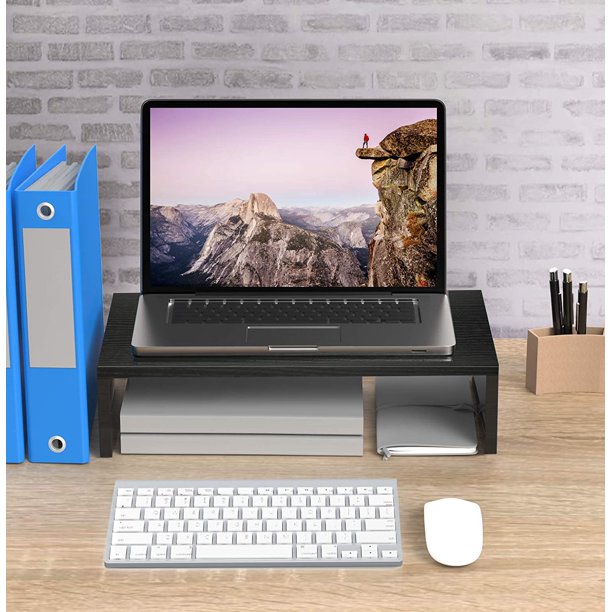 Monitor Stand Riser, Desk Organizer Stand for Laptop Computer, Desktop Printer Stand with Phone Holder and Cable Management, Versatile as Storage Shelf with Screen Holder