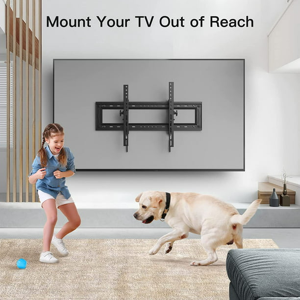 Tilt TV Wall Mount Bracket Extentable for Most 50-90 inch 4K OLED QLED LCD LED Flat and Curved TVs up to 165 lbs, Max 600x400mm, Fits 16 to 24 Inch Wood Stud Spacing