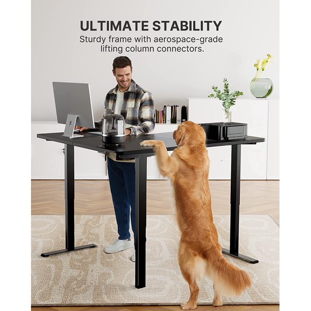 Electric Standing Desk 63x28 Inch Adjustable Height with 4-in 1 Electical Outlet, L Shaped Computer Stand Up Table Desk with Headphone Hook for Home Office - Walmart.com