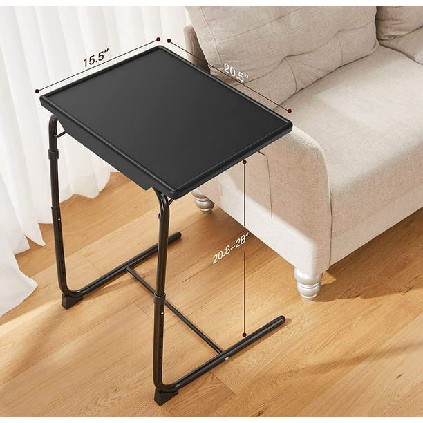 Adjustable TV Tray Table TV Dinner Tray Sofa Desk, Comfortable Folding Table with 6 Height, 3 Tilt Angle Black - Walmart.com