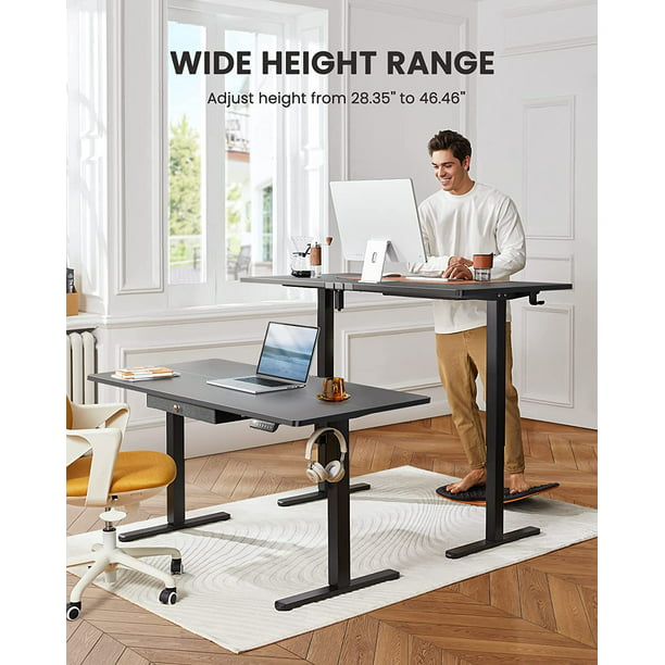 Kyspho Electric Standing Desk with Drawer, Adjustable Height Sit Stand Up Desk, Home Office Desk Computer Workstation, 48x24 inch, Black - Walmart.com