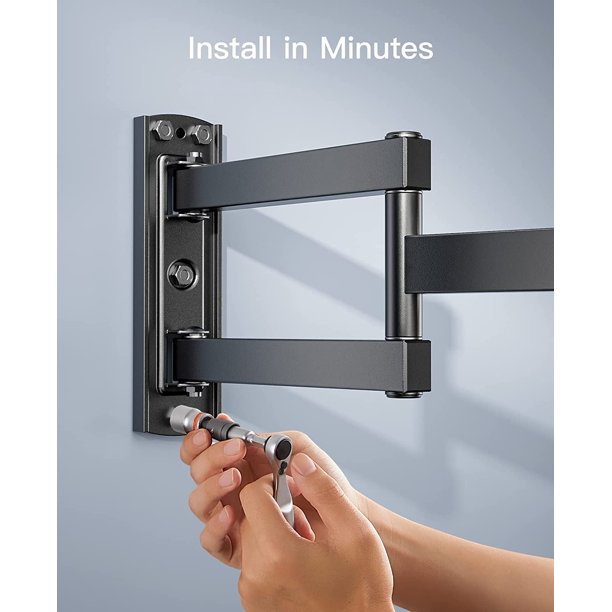 Full Motion TV Wall Mount for 26-55 inch TVs with Articulating Arms Swivels Tilt Extension, Wall Mount TV Brackets 400x400 Fits LED LCD OLED 4K TVs Up to 88 lbs