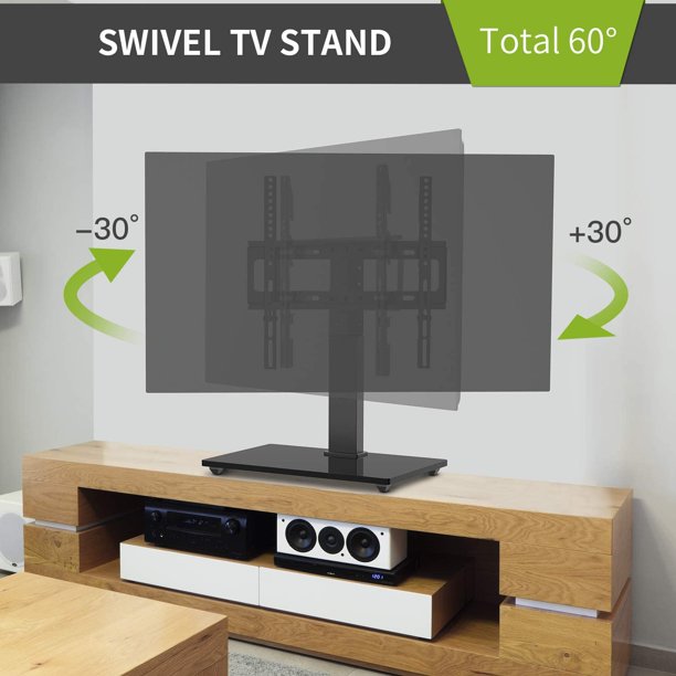 Universal TV Mount Stand Fits 26-55 Inch LED LCD OLED 4K Flat Curved TV Monitor, Tabletop TV Base Height Adjustable, Hold up to 88lbs