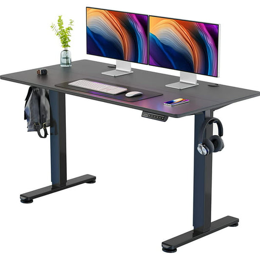 Height Adjustable Electric Standing Desk, 55 x 28 Inches Sit Stand up Desk, Memory Computer Home Office Desk, Black - Walmart.com