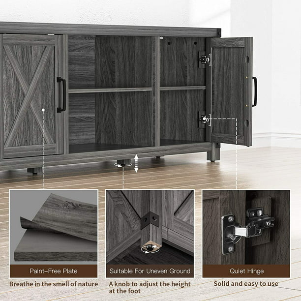 Console Cabinet with Media Shelves, Farmhouse Barn Door TV Stand for 65 inch with Storage, Entertainment Center for Living Room - Walmart.com