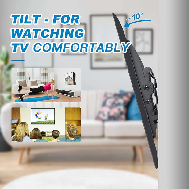 Tilting TV Wall Mount Bracket Low Profile for 13-42 Inch TVs Flat Screen, Universal TV Monitor Mount Fits 8 inch Wood Studs 200x200mm