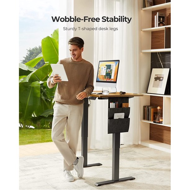 55x24 Inch Electric Standing Desk Adjustable Height with Storage Bag, Ergonomic Computer Stand Up Desk Table with Headphone Hook for Home Office - Walmart.com