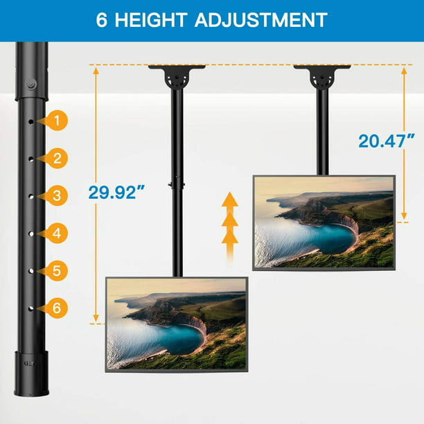 Hanging Full Motion TV Mount Bracket Fits 26-65 inch LCD LED OLED 4K TVs, Flat Screen Displays with Max 400x400mm, Ceiling TV Mount Holds up to 110lbs