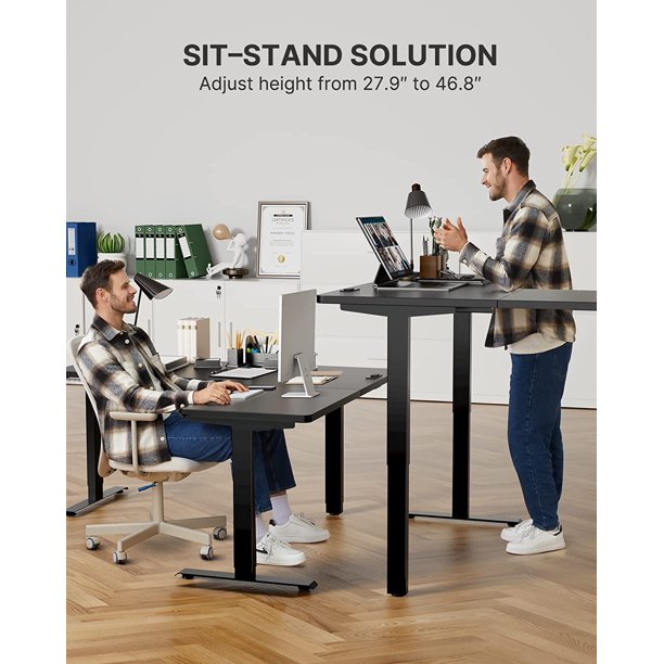 Electric Standing Desk 63x28 Inch Adjustable Height with 4-in 1 Electical Outlet, L Shaped Computer Stand Up Table Desk with Headphone Hook for Home Office - Walmart.com