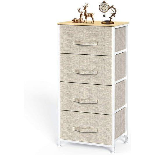 4 Drawer Fabric Dresser Storage Tower, Dresser Chest with Wood Top, Removable Storage Cabinet, Organizer Unit for Closets Bedroom Nursery Room Hallway - Walmart.com