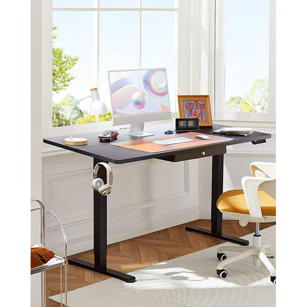 Kyspho Electric Standing Desk with Drawer, Adjustable Height Sit Stand Up Desk, Home Office Desk Computer Workstation, 48x24 inch, Black - Walmart.com