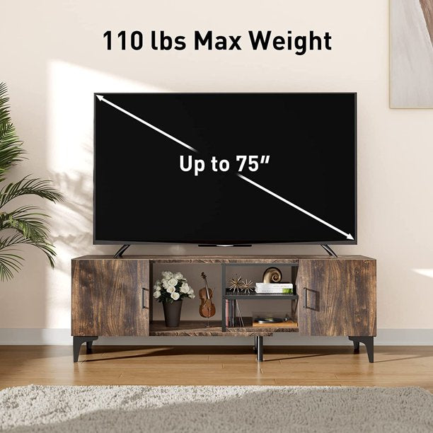 Adjustable Corner TV Stand Console Table for TVs up to 75 Inch with 3 Assembly Options, Mid-Century Retro Entertainment Center with Adjustable Storage Shelf,  Holds up to 110 lbs - Walmart.com