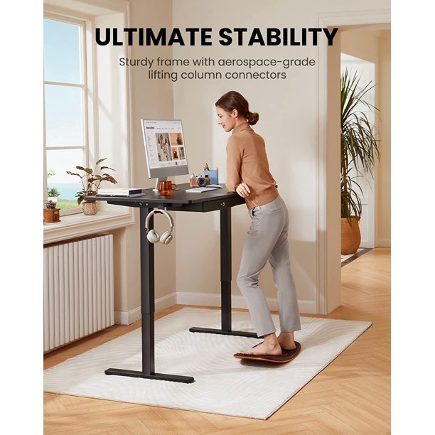 Kyspho djustable Height Electric Standing Desk with Double Drawers, 48x24 inches Sit Stand Up Desk Computer Workstation for Home Office, Black - Walmart.com