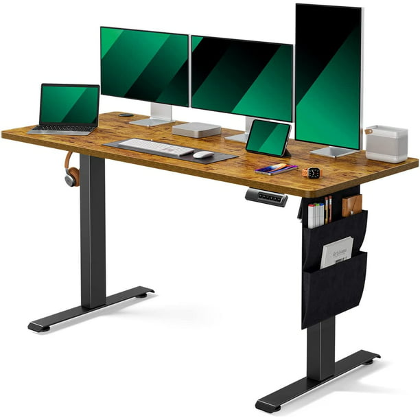 55x24 Inch Electric Standing Desk Adjustable Height with Storage Bag, Ergonomic Computer Stand Up Desk Table with Headphone Hook for Home Office - Walmart.com