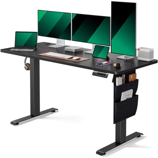 55x24 Inch Electric Standing Desk Adjustable Height with Storage Bag, Ergonomic Computer Stand Up Desk Table with Headphone Hook for Home Office - Walmart.com