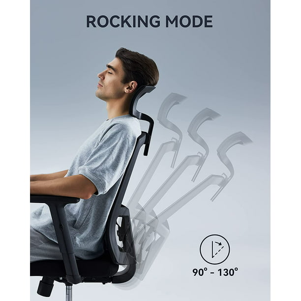 Home Office Chair with Large Seat, Computer Desk Chair with Lumbar Support, Mesh Task Chair with Adjustable Headrest, Armrest - Walmart.com