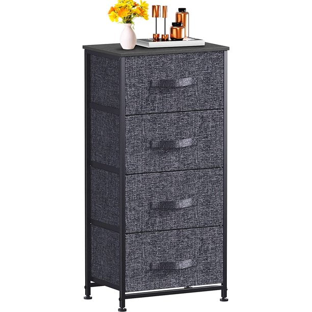 4 Drawer Fabric Dresser Storage Tower, Dresser Chest with Wood Top, Removable Storage Cabinet, Organizer Unit for Closets Bedroom Nursery Room Hallway - Walmart.com