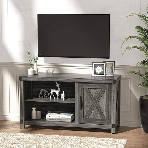 TV Console Cabinet for TVs up to 50 inch With Media Shelves, Farmhouse TV Stand Style Entertainment Center for Soundbar or Other Media, Barn Door TV Stand with Storage - Walmart.com