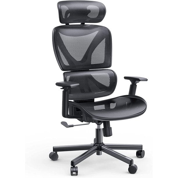 Ergonomic Home Office Chair, High Back Mesh Computer Desk Chair with Double Backrest and Adjustable Headrest, Task Chair with Lumbar Support, 3D Armrest - Walmart.com