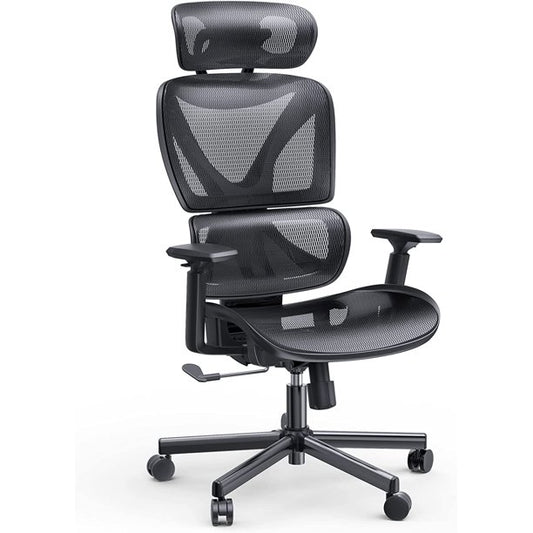 Ergonomic Home Office Chair, High Back Mesh Computer Desk Chair with Double Backrest and Adjustable Headrest, Task Chair with Lumbar Support, 3D Armrest - Walmart.com