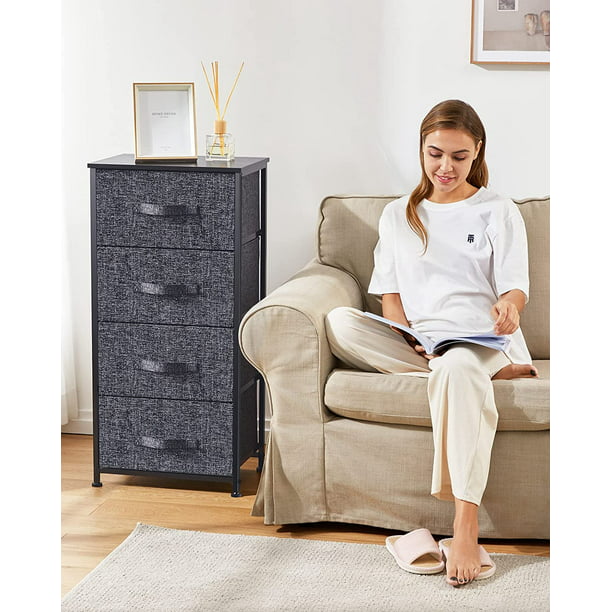 4 Drawer Fabric Dresser Storage Tower, Dresser Chest with Wood Top, Removable Storage Cabinet, Organizer Unit for Closets Bedroom Nursery Room Hallway - Walmart.com