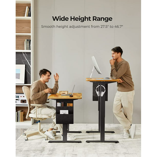 55x24 Inch Electric Standing Desk Adjustable Height with Storage Bag, Ergonomic Computer Stand Up Desk Table with Headphone Hook for Home Office - Walmart.com