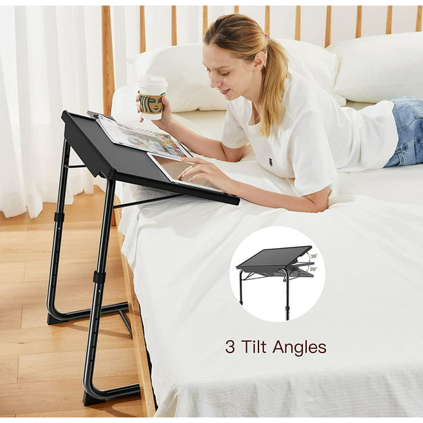 Adjustable TV Tray Table TV Dinner Tray Sofa Desk, Comfortable Folding Table with 6 Height, 3 Tilt Angle Black - Walmart.com