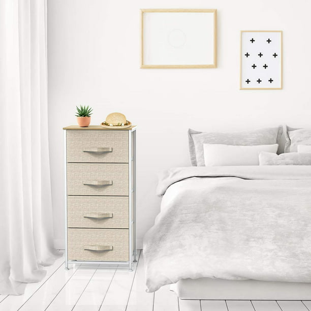 4 Drawer Fabric Dresser Storage Tower, Dresser Chest with Wood Top, Removable Storage Cabinet, Organizer Unit for Closets Bedroom Nursery Room Hallway - Walmart.com