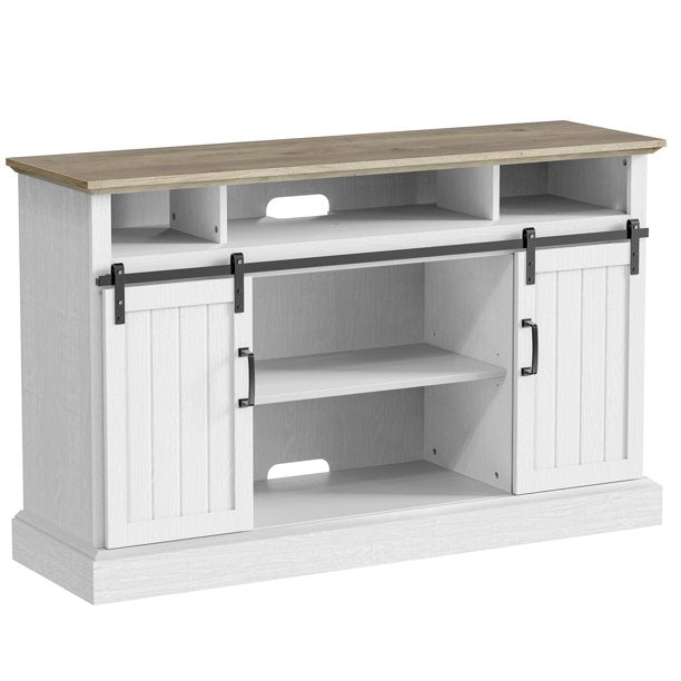 Farmhouse TV Stand Console Table with Storage Cabinet for TVs up to 65 Inch, Sliding Barn Door TV Stand with Adjustable Shelves, Max 200lbs - Walmart.com