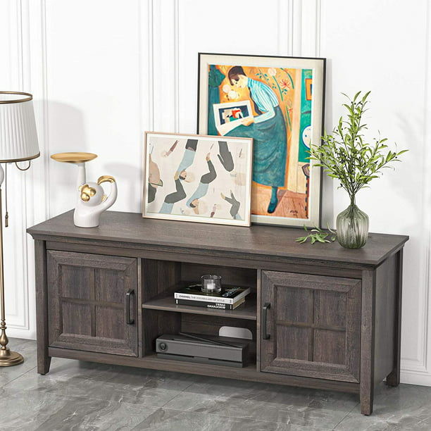 Media Console Table for TVs up to 65 inch, Wood TV Stand with Adjustable Storage Cabinet Entertainment Center for Living Room Farmhouse TV Table, Rustic - Walmart.com