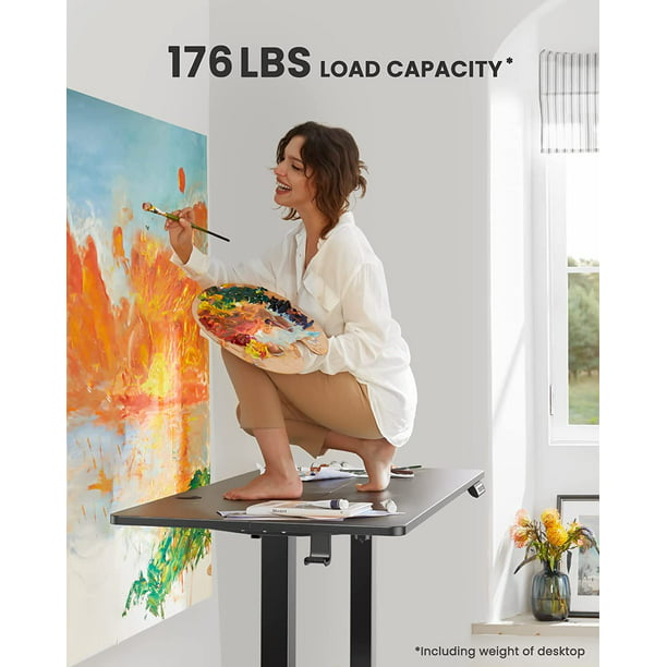 Height Adjustable Electric Standing Desk, 63x28 Inch Sit Stand up Desk, Large Memory Computer Home Office Desk, Black - Walmart.com