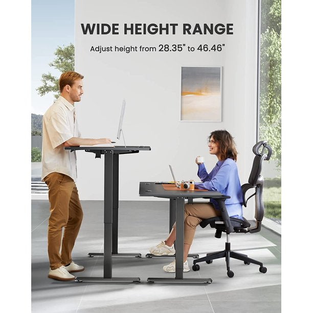 Height Adjustable Electric Standing Desk, 63x28 Inch Sit Stand up Desk, Large Memory Computer Home Office Desk, Black - Walmart.com