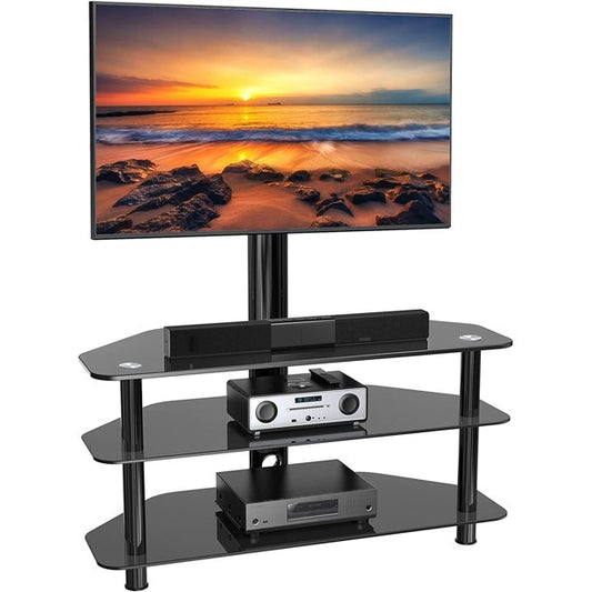 Height Adjustable Floor TV Stand Base for 32-75 inch TVs, Universal Corner TV Entertainment Stand with Storage Perfect for Media - Walmart.com