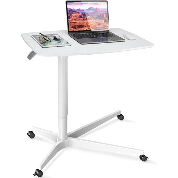 Height Adjustable Mobile Standing Desk, Laptop Desk with Gas Spring Riser, Stand up Desk Rolling Laptop Cart with Wheels for Offices, Home, Medical and School - Walmart.com