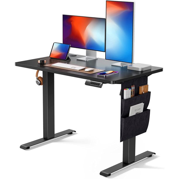 40x24 Inch Electric Standing Desk Adjustable Height with Storage Bag, Ergonomic Computer Stand Up Desk Table with Headphone Hook for Home Office - Walmart.com