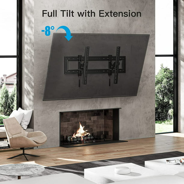 Tilt TV Wall Mount Bracket Extentable for Most 50-90 inch 4K OLED QLED LCD LED Flat and Curved TVs up to 165 lbs, Max 600x400mm, Fits 16 to 24 Inch Wood Stud Spacing